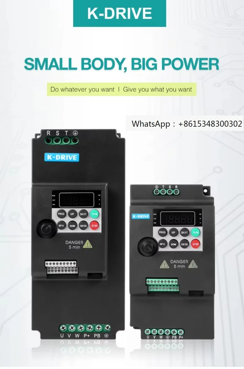 1PCS 0.4KW, 0.75KW, 1.5KW, 2.2KW, 3.7KW, 5.5KW small frequency converters, frequency converters