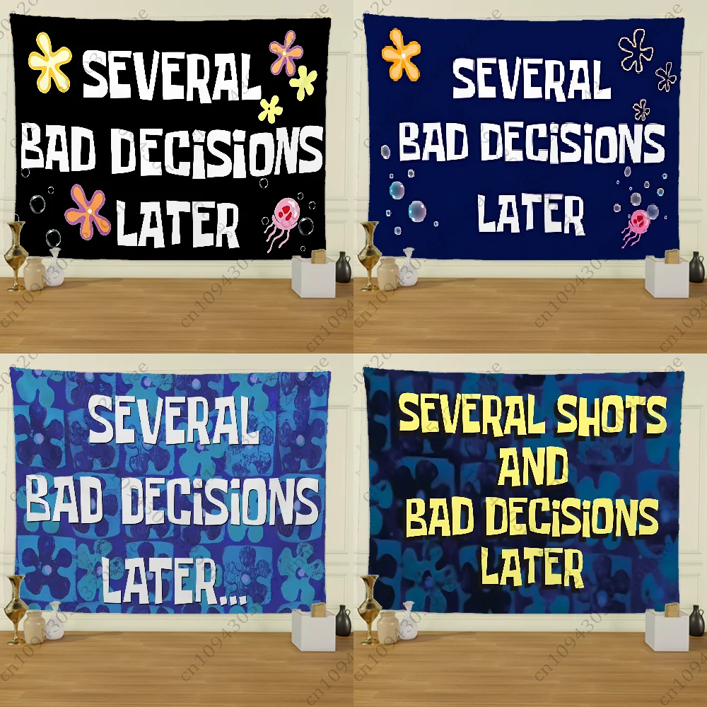 

Several Bad Decisions Later Flag Tapestry Creative Pattern Living Room Wall Art Tapestry Decor Party Outdoor Decorate Banners