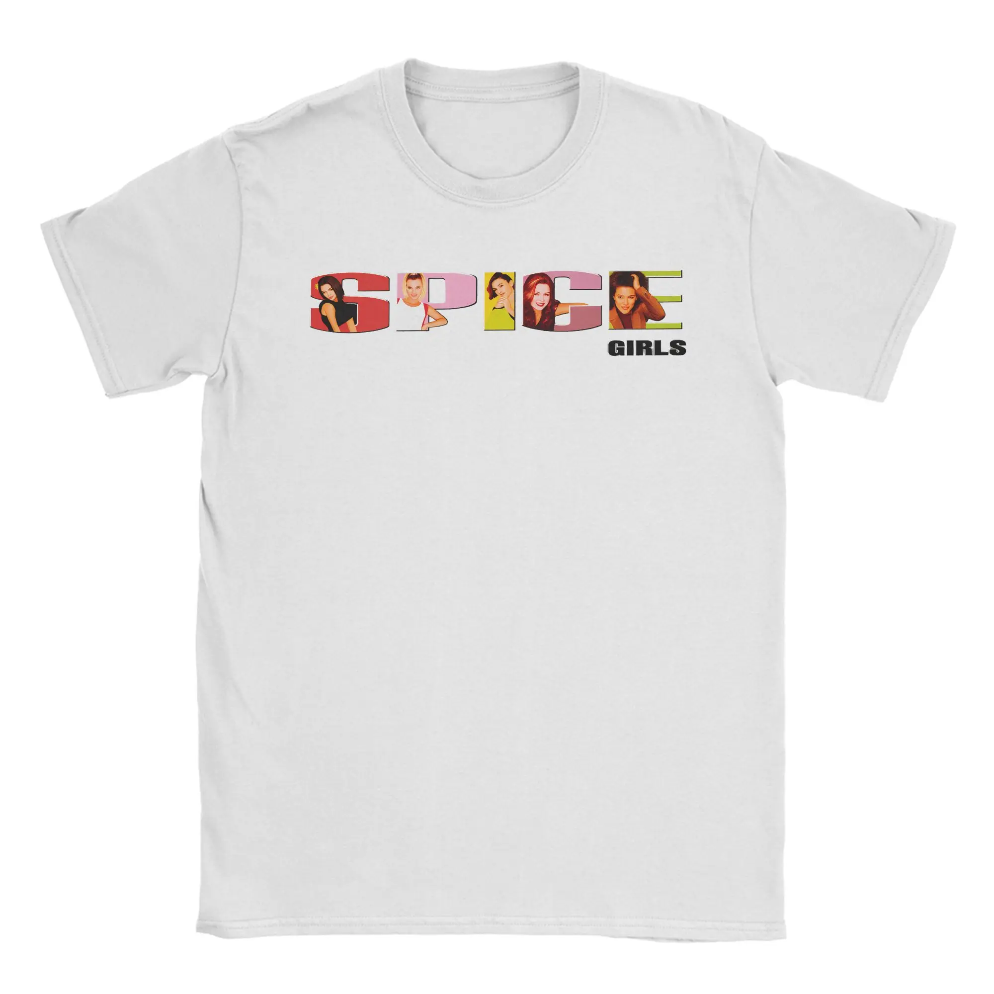 Men's SPICE GIRLS WORLD TOUR  T Shirts  100% Cotton Clothes Beach Vintage Short-Sleeve T Shirt O-Neck Trending Casual Tee Shirt