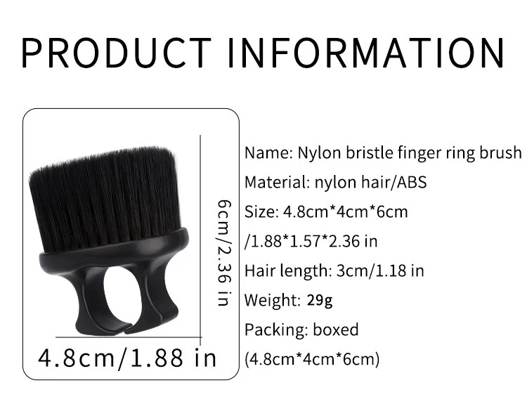 Friseursalon, professionelle Friseur-Haarkehrbürste, weiches Haar, Nylon-Fingerringbürste, tragbare Bartbürste, Reinigungskamm – Detail 7