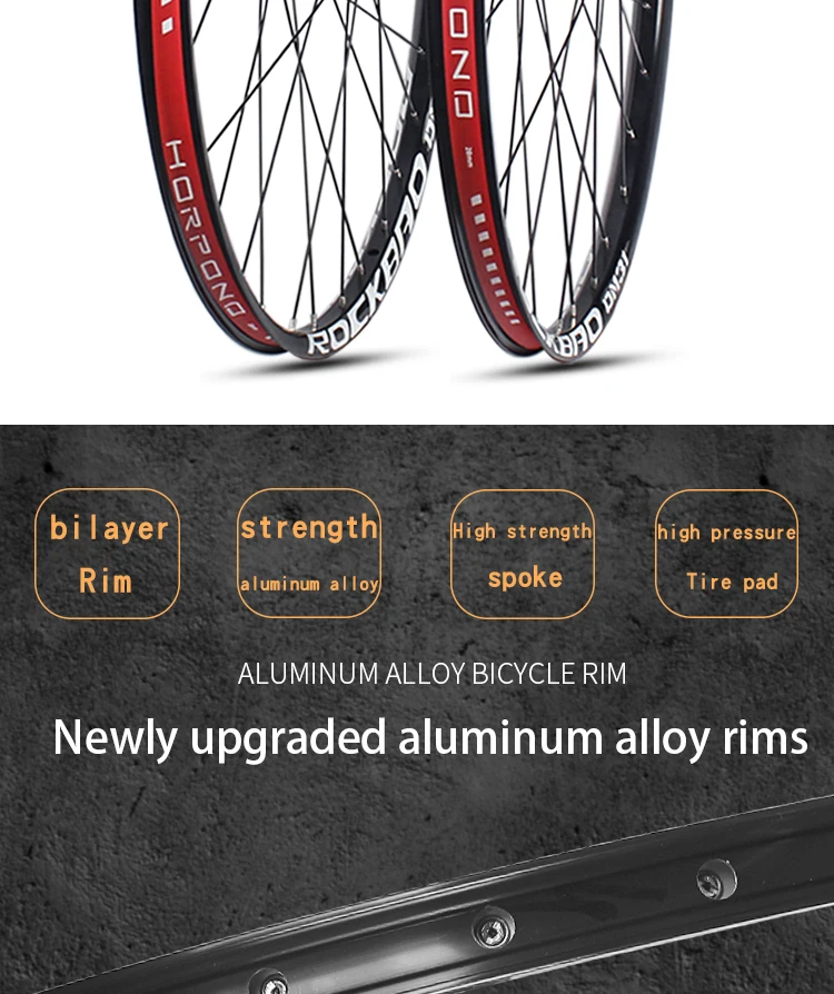 ROCKBAO Mountainbike-Laufradsatz, 26 27,5 Zoll, Scheibenbremse, Aluminiumlegierung, 4 Lager, 7–12 Gänge, 29er QR/Steckachse, AM MTB-Fahrrad – Detail 4