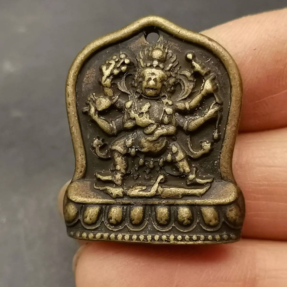 Tibetan Six-armed Mahakala plaque Statues Figurines Lucky Ornaments Home Decoration gifts