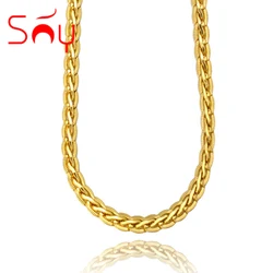 Sunny Jewelry Fashion New Copper Necklace Rope Chains Gold Plated High Quality For Women Man Italy 750 Chain For Daily Wear Gift