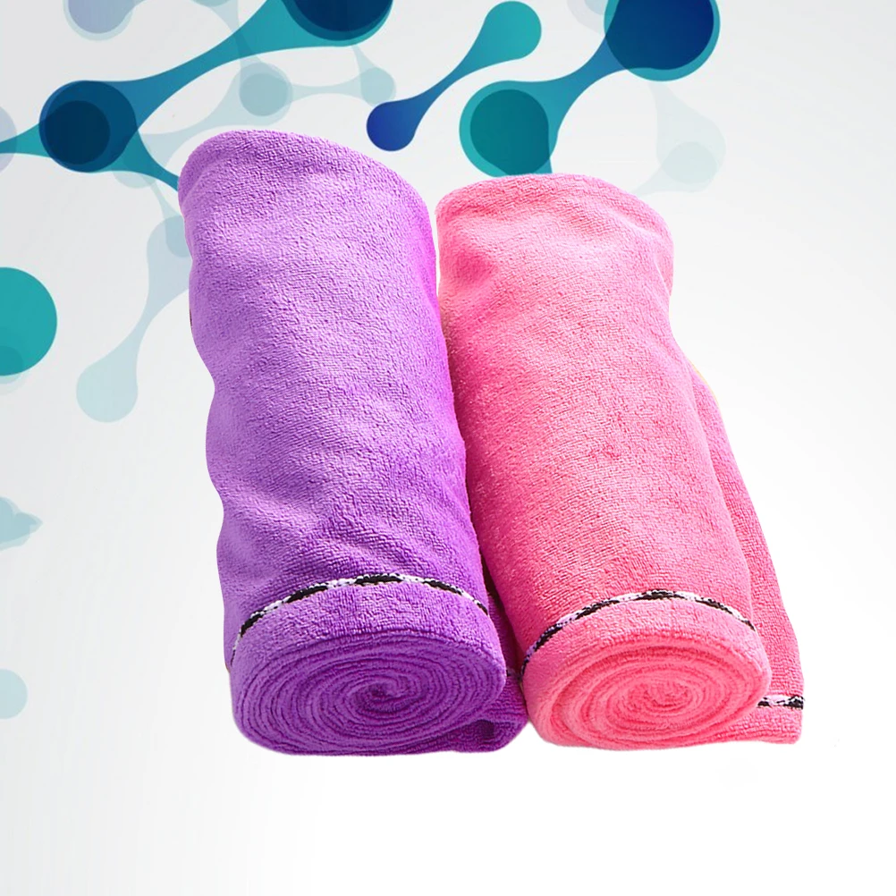 

2 PCS Dry Hair Cap Drying Turban Bathroom Supplies Water Absorption Hat Towel Microfiber Caps