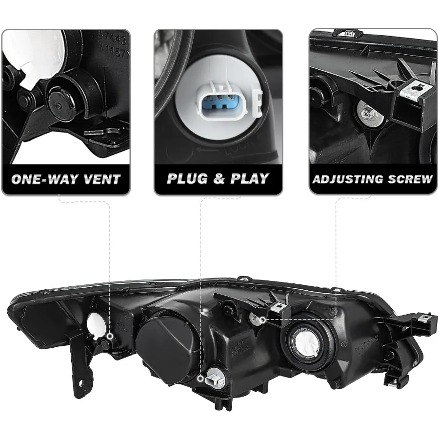 مجموعة مصابيح أمامية HID Xenon مصممة لقاعدة Acura TL 20072008 ونماذج الملاحة عالية الأداء من جانب السائق الأيسر