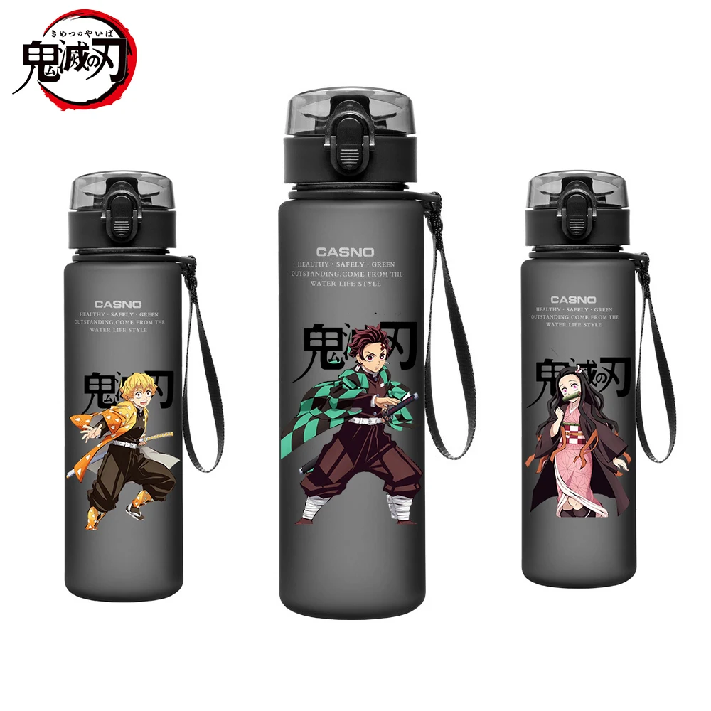 

Nezuko Merchandise Demon Slayer Anime Water Bottle 560ML Portable Sports Plastic Cup Camping Fitness Large Capacity Bottle Gift