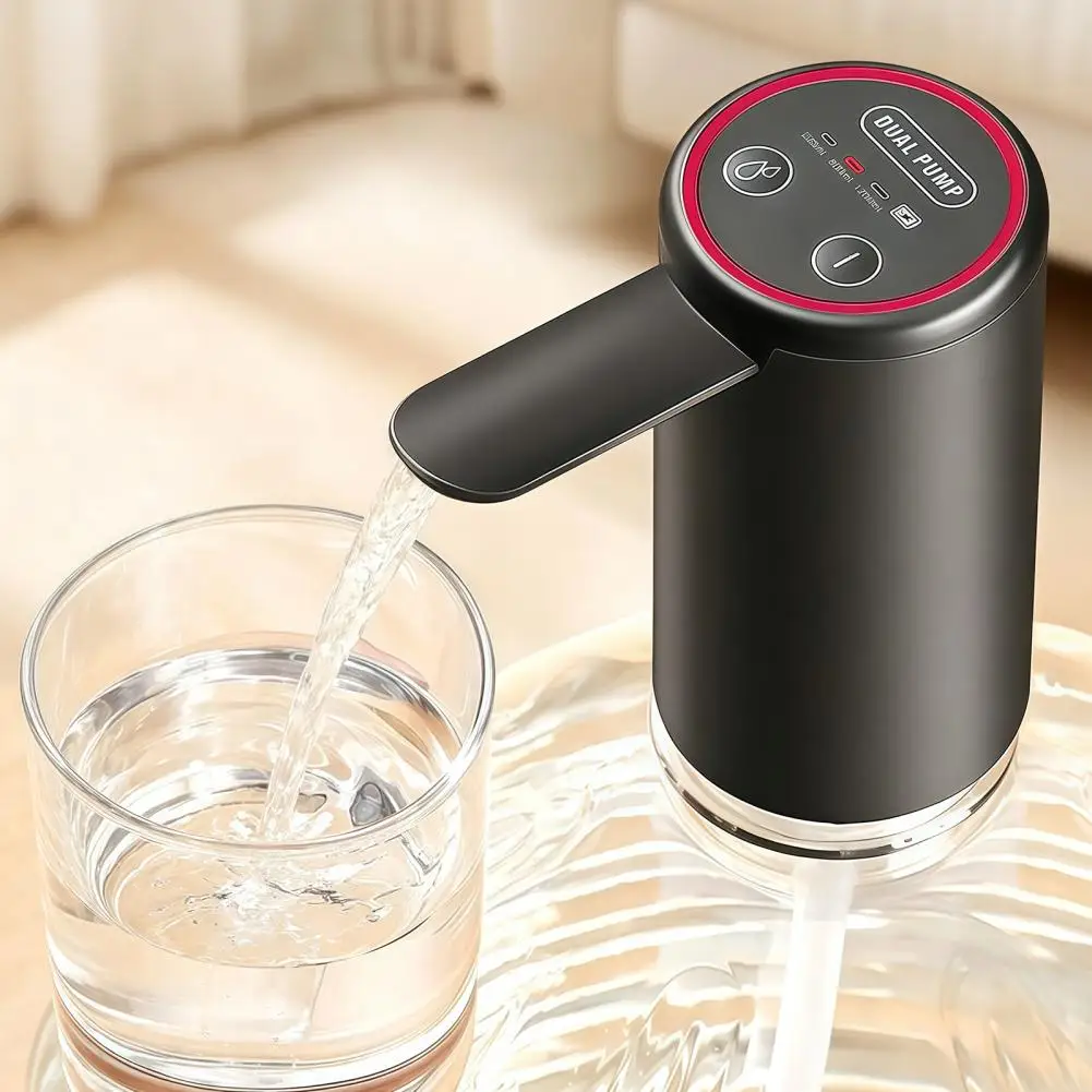 Desktop Water Dispenser Electric Water Dispenser Pump with Dual Motor Rechargeable Automatic Bottle Top Dispenser for Home
