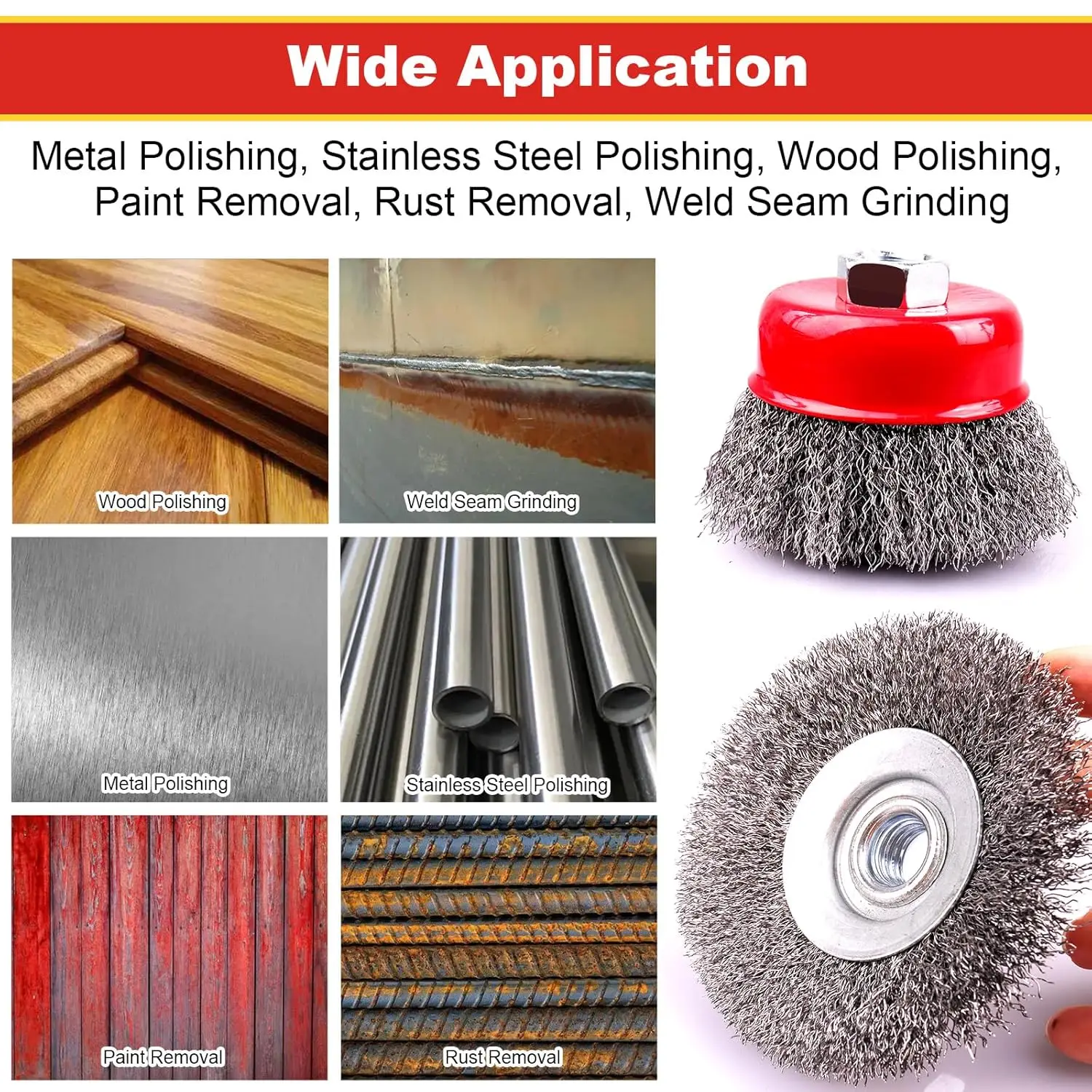 SI FANG 3 بوصة الخشنة سلك مجعد فرشاة أكواب M14 الخيوط الكربون الصلب لطاحونة زاوية الصدأ الطلاء أداة إزالة الصواميل