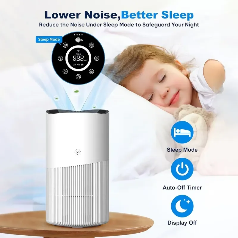 Bladeless Fan Air Purifier with PM2.5 Filter Negative Ion APP Control for Maternal and Infant Grade Home Use Quiet Operation