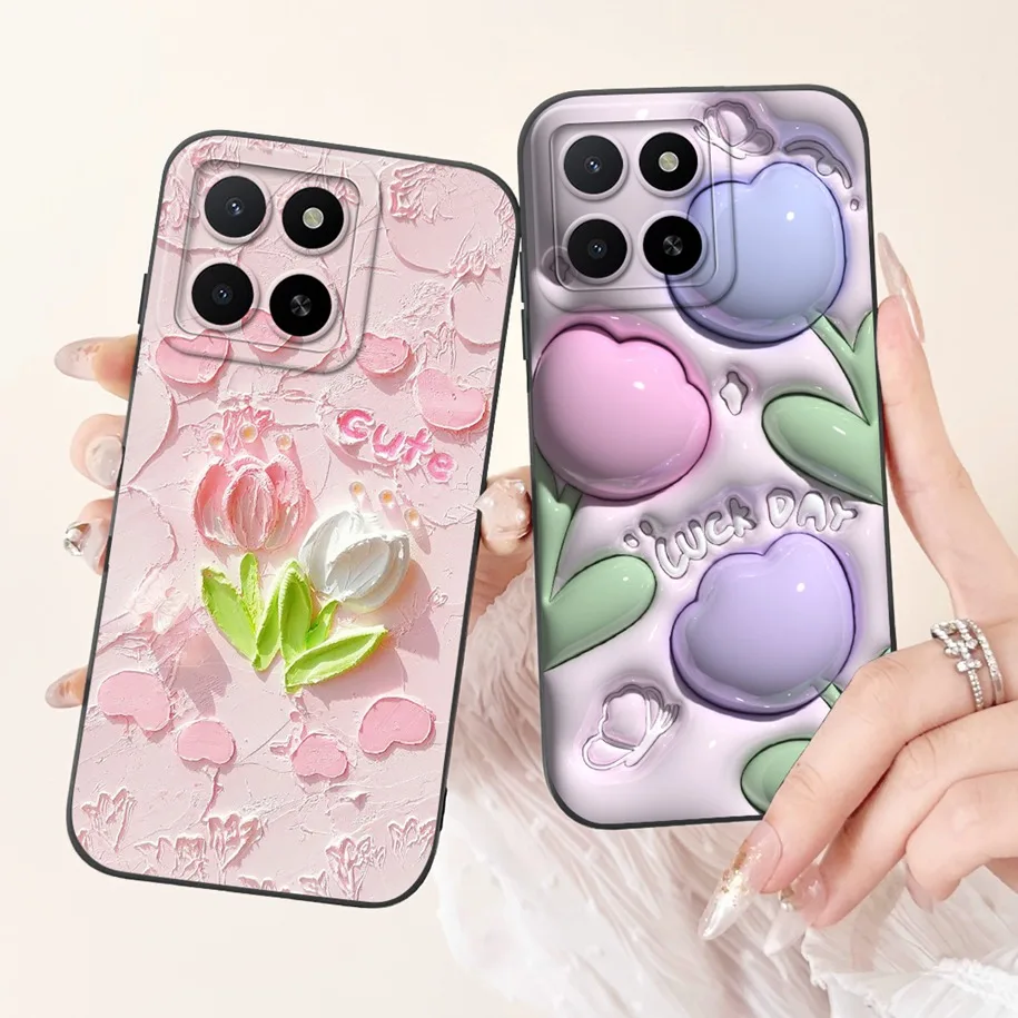 حافظة لهاتف Honor X5b Plus GFY-LX2P Funda غطاء مقاوم للصدمات من السيليكون السائل على شكل زهرة شهيرة لهاتف Honor X5B 4G X 5B X5bPlus 2024 ممتص الصدمات #4