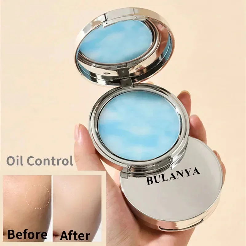 The Blue Sky Oil Control Long-lasting Powder Cake with Powder Puff Makeup Waterproof Wet and Dry Face Foundation Cosmetics