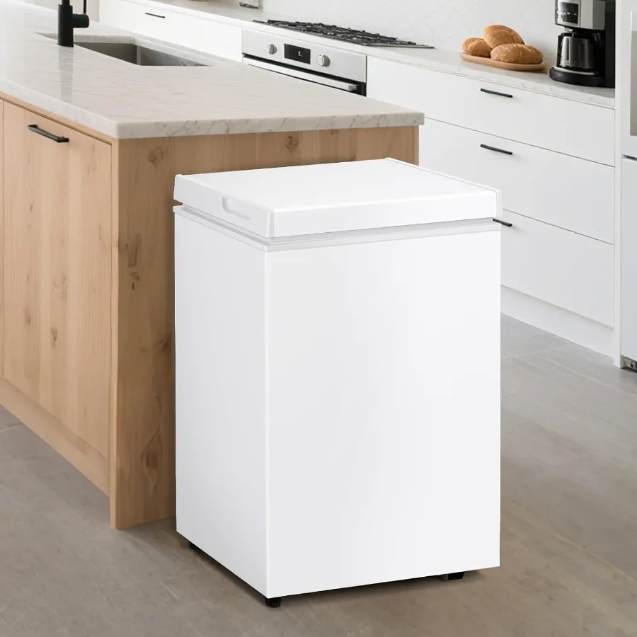 3.2 Cu.Ft Compact Mini Deep Freezer with 7 Temp Settings Removable Basket Top Door Free-Standing Freezer for Home Dorm Garage O