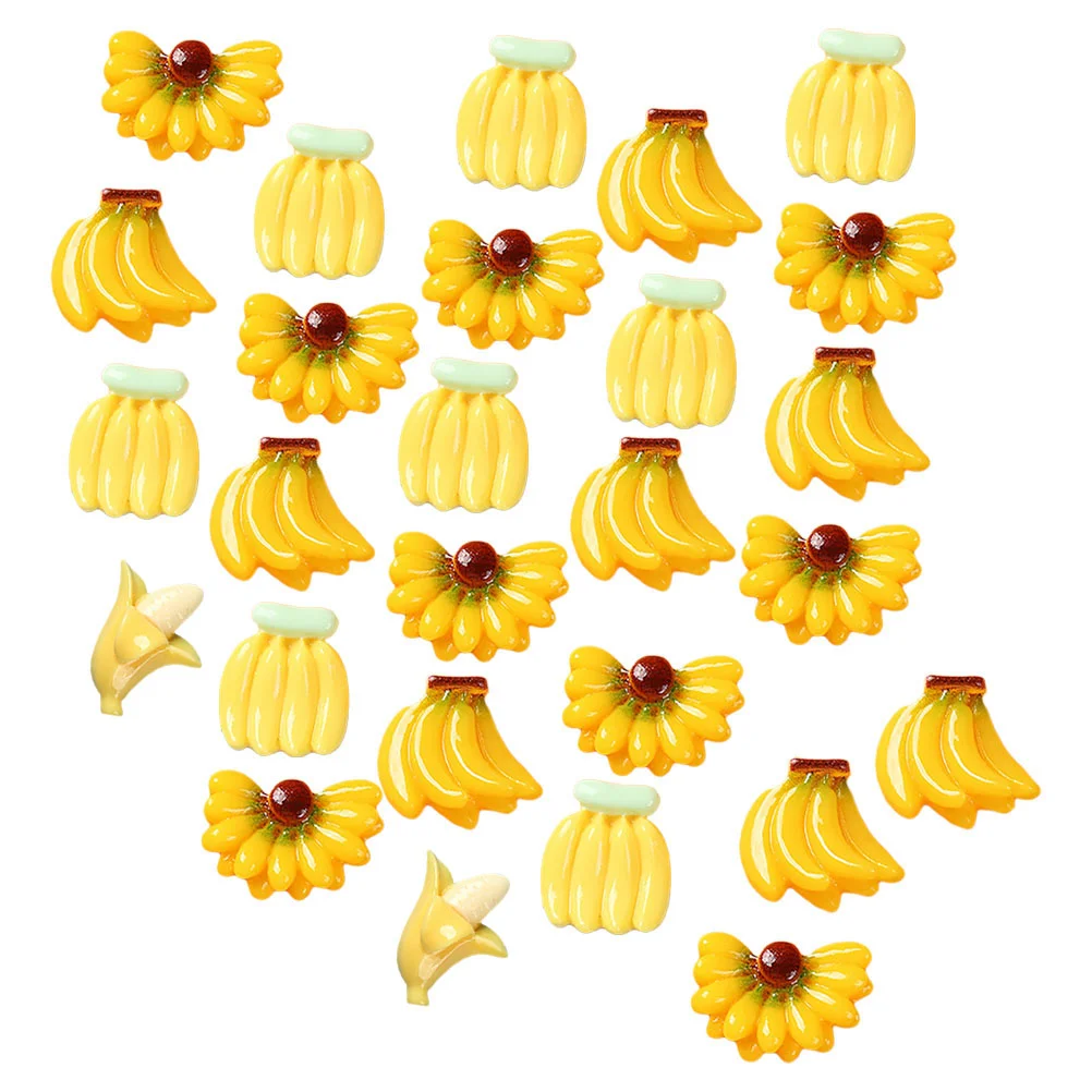 

100 Pcs Simulated Mini Banana Simulation Fruit Fruits Accessories Artificial Model Resin Child Bananas