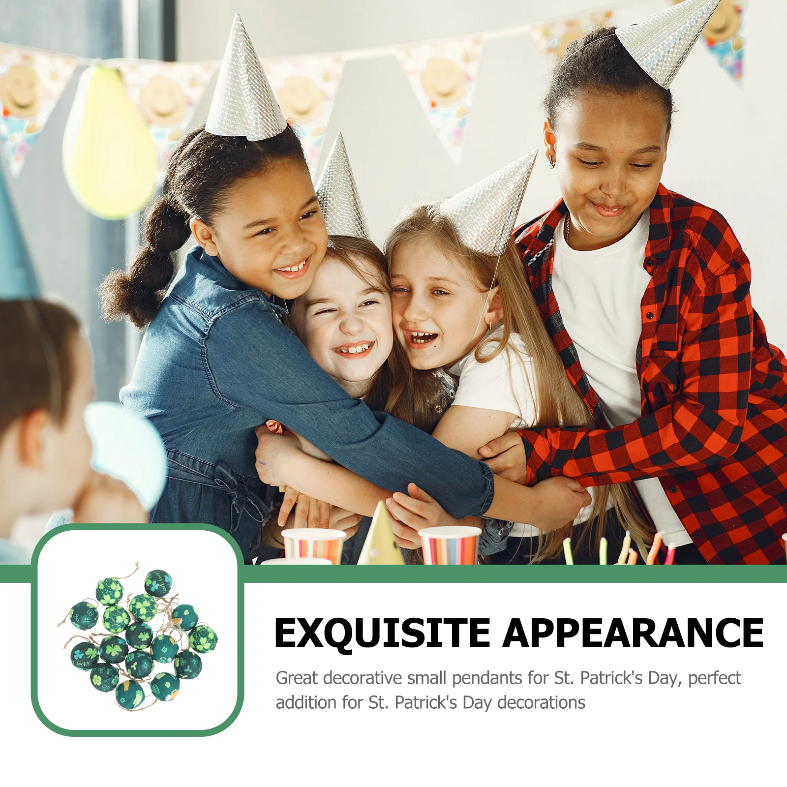 

16Pcs Clover Decoration Balls Hanging Ornaments for St Patrick's Day Party Decorations Festive Irish Celebration Pendants