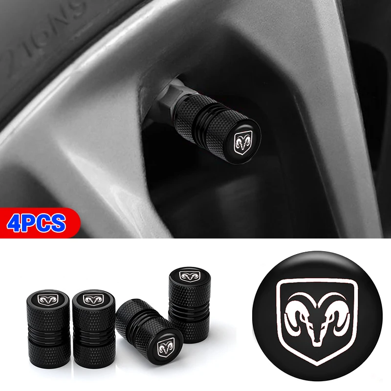4Pcs Tire Valve Cap Valve Cover For Dodge Journey Charger Challenger Caliber Nitro Durango Avenger Dart Caravan Ram-1500
