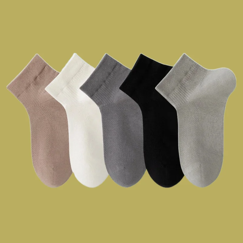 3/6 Pairs 2024 New Boneless Socks Men's Deodorant Sweat-Absorbent Summer Cotton Socks Mesh Thin Sports Breathable Casual Socks