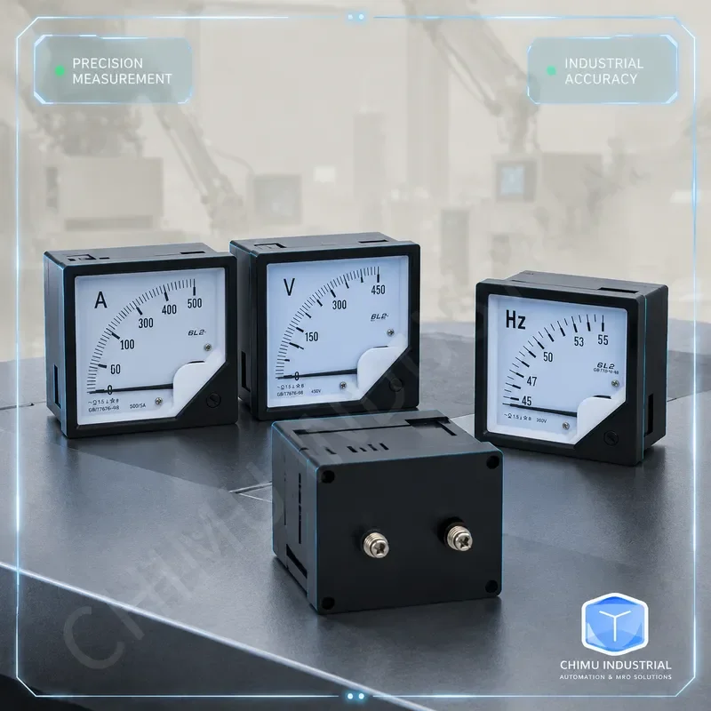 【CHIMU INDUSTRIAL】 6L2-V AC Voltmeter 250V 450V 500V 6L2-A Ammeter 100/5A 200/5A Analog Panel Meter Pointer Type