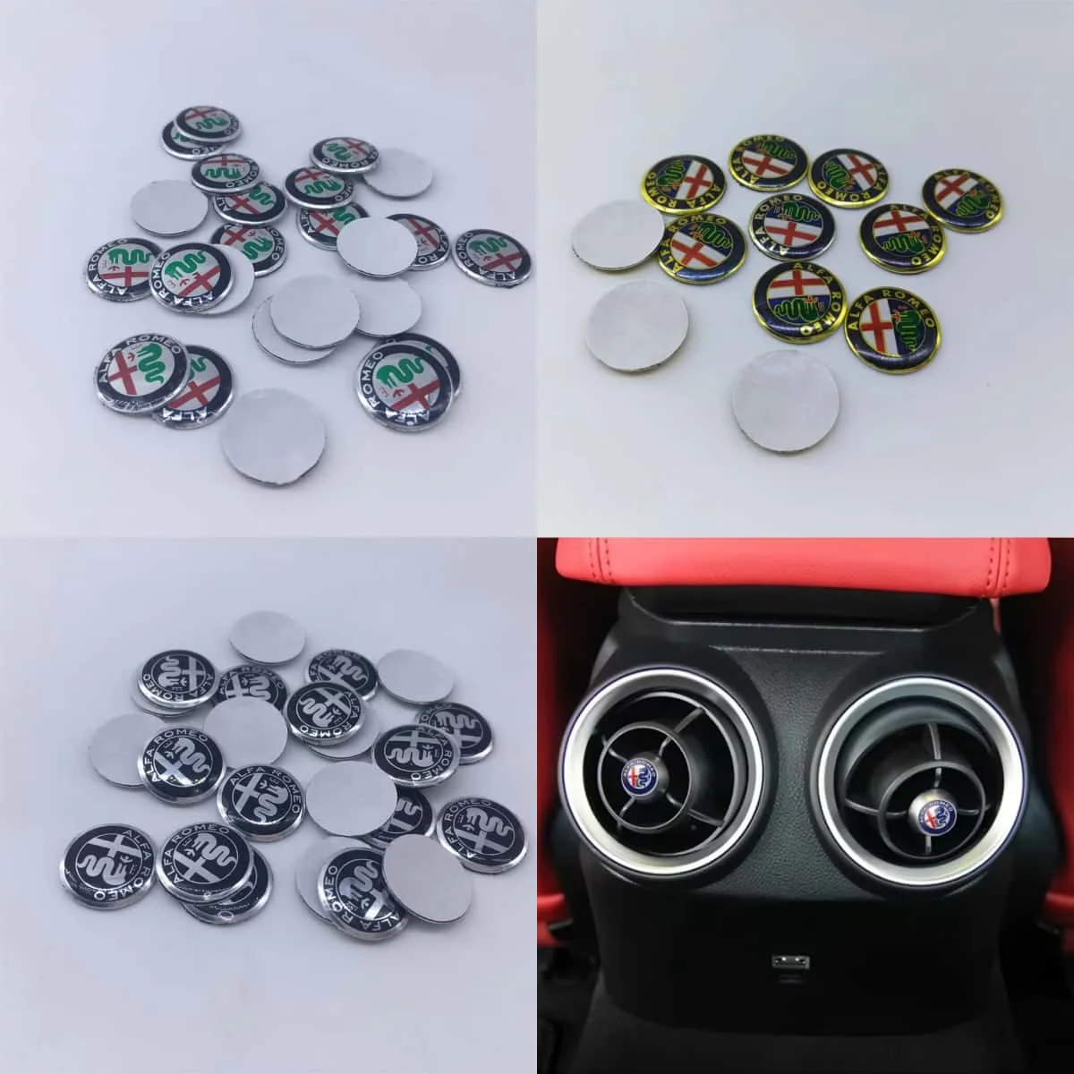 2 Stück 15mm für Alfa Romeo mit 952 949 Mo Giulia Stelvio Tonale Auto-Innenraum Luftauslass-Emblem Dekorative Aufkleber Kompatibel