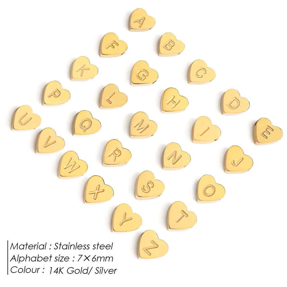 EMANCO Stainless Steel Initial Heart Pendant, Women's Fashion Jewelry, Can Be Made Into Necklace Bracelet Ankle 48-Hour Shipping