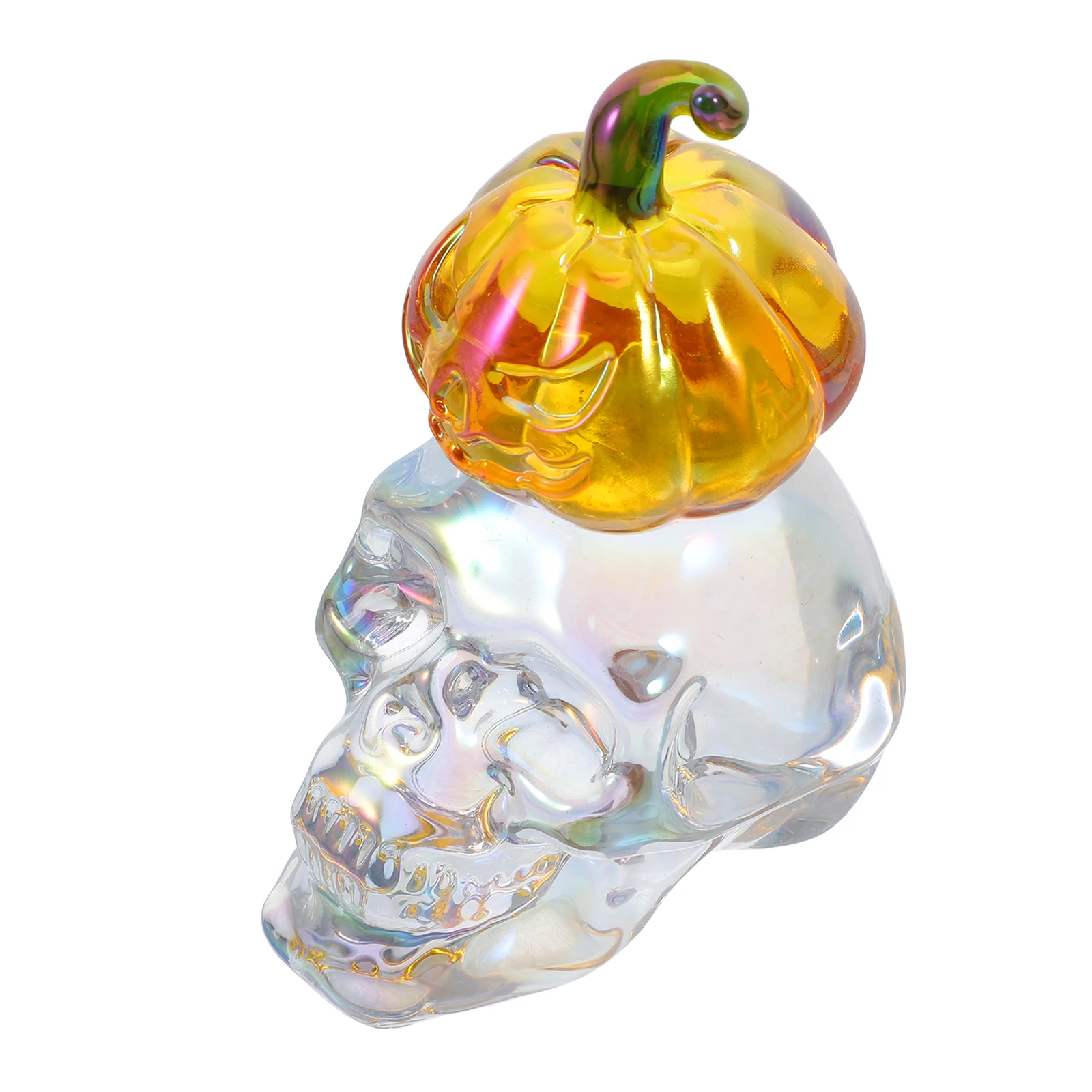 

Light Luxury Pumpkin Statue Crystal Human Skull Figurine for Halloween