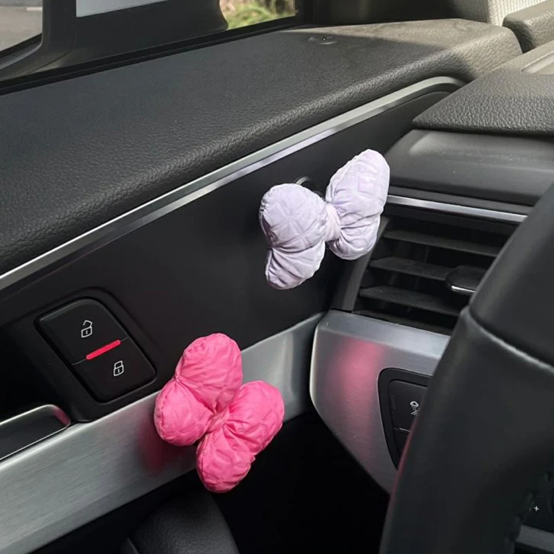 Cute Bow Clutch Decoration Car Wiper Turn Signal Switch Ornaments Kawaii Bowknot Car Wiper Doll Auto Interior Accessories