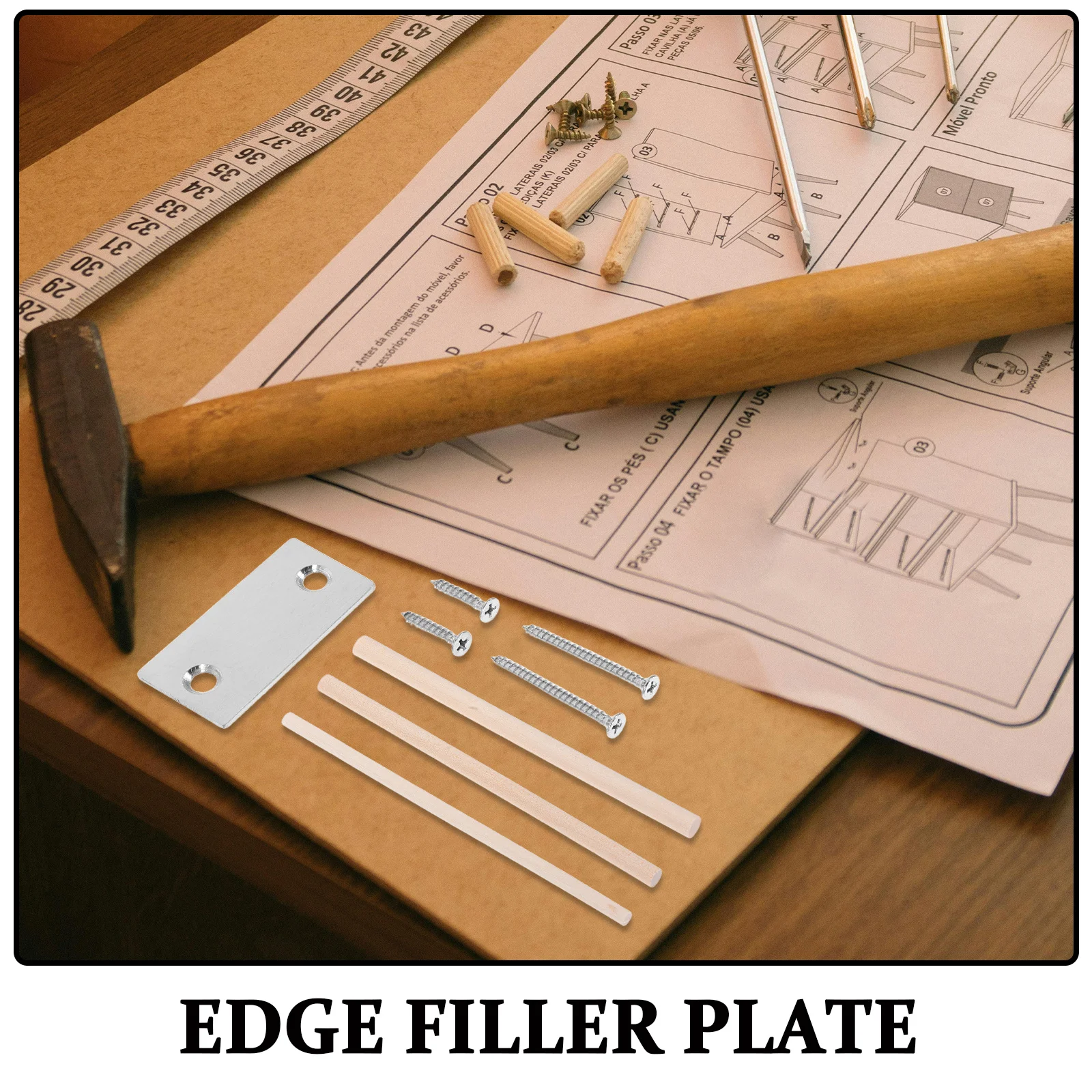 مجموعة واحدة من لوحة حشو حافة الباب، تعزيز جمالي متين يدوم طويلاً لقطع غيار قفل لوحة باب المنزل والمكتب #2