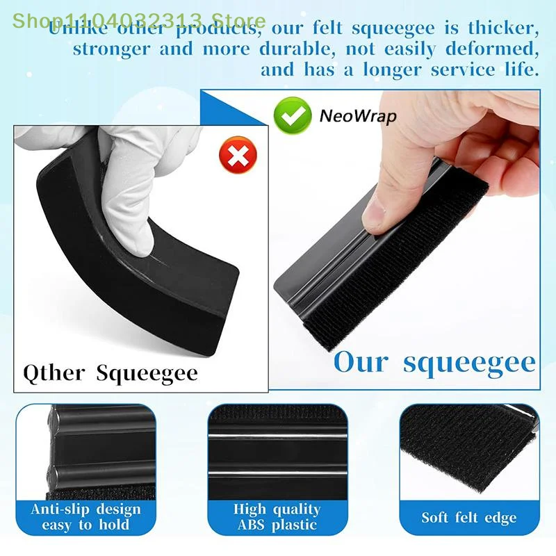 petiteDurable Vinyl Squeegee Tool 4 Inch Soft Felt Edge Scraper for Car Carbon Film Sticker Window Tint Decal Applyaccessories