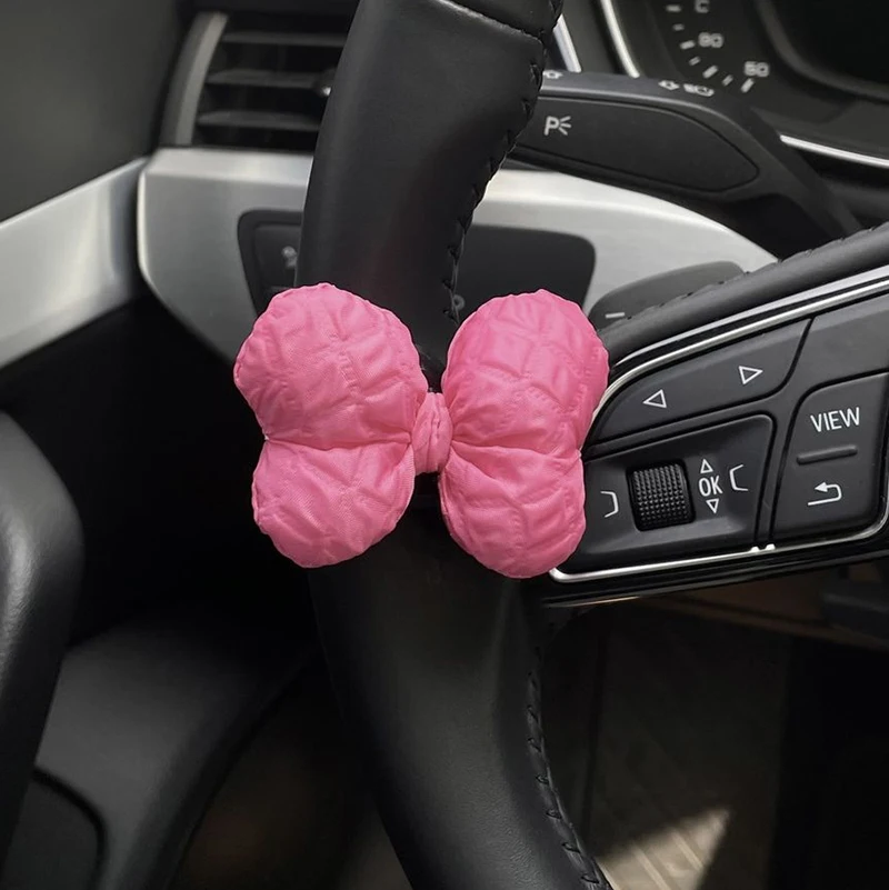 Cute Bow Clutch Decoration Car Wiper Turn Signal Switch Ornaments Kawaii Bowknot Car Wiper Doll Auto Interior Accessories