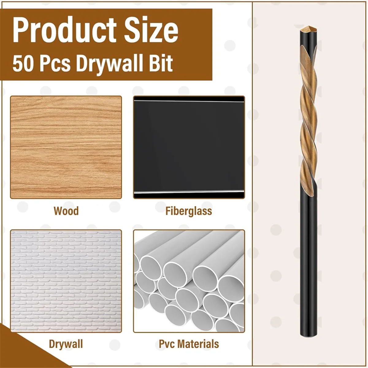 

50 шт. сверла для гипсокартона, сверла для пилотной резки, диаметр фрезы для гипсокартона, сверла для гипсокартона, инструменты для гипсокартона для спиральной пилы