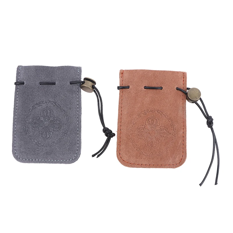 [YU]Portable Jewelry Storage Bag Bracelet Rings Cowhide Leather Jewelry Holder Bag Organizer Earrings Necklace Square Coin Purse
