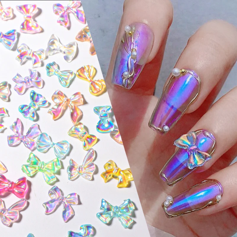 3D Aurora Butterfly Mixed Star Colorful Nail Art Charm  Nail Jewelry Nail Art Decoration Parts For DIY Nail Manicure Accessories