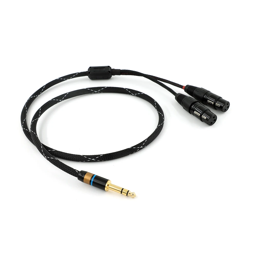 Canare L-4E6S Star Quad 6.5mm TRS To XLR Y-Splitter for Microphone 6N OFC 6.5mm Stereo to 2XLR Adapter 6.35 Male Jack Cord Cable