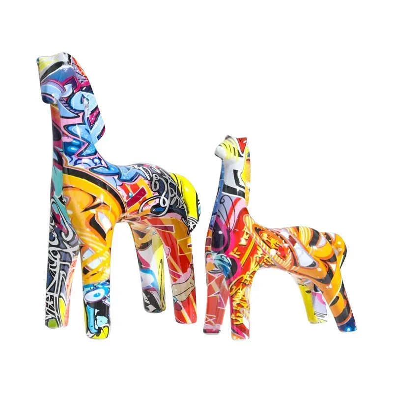 

Quality Fashion Design Water Transfer Printing Home Accessories Decoration Luxury Home Decor Horse Figurine Desk Decoration