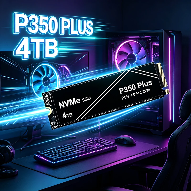 High‑Speed P350 Plus NVMe 4TB Internal Solid‑State Drive Fast Upgrade Large Gaming Storage for Desktop Laptop PC System Upgrade