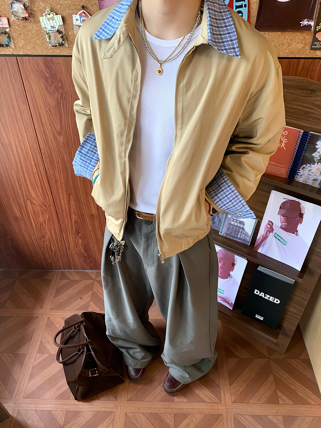 

i ort Baseball Jaet for Men Spring Autumn American Splicing Cleanfit Harajuku Sle Collar Zipper Casual Polyester Fiber
