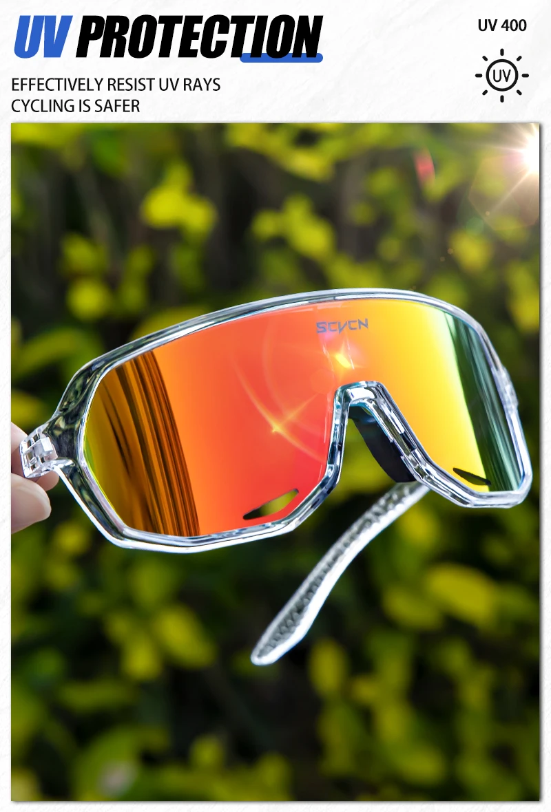 SCVCN Fahrrad-Sonnenbrille für Herren und Damen UV400 Schutzbrille MTB Mountainbike Fahrrad Outdoor Sport Fahr- und Wanderbrille – Detail 4