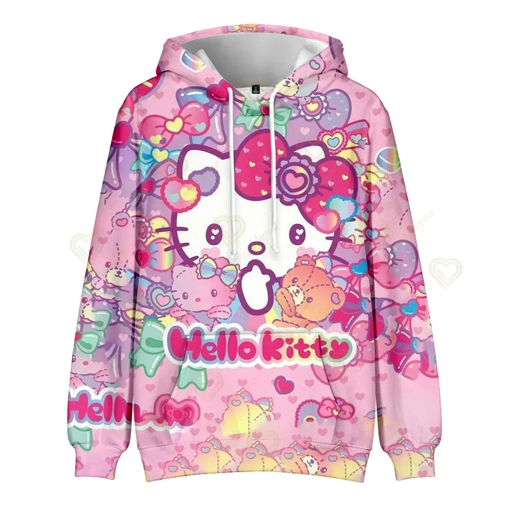 Kawaii Sanrios Hello Kitty Sweatshirt Unisex Couple Hoodie Anime Kuromi Cinnamoroll My Melody Cute Cartoon Birthday Gift