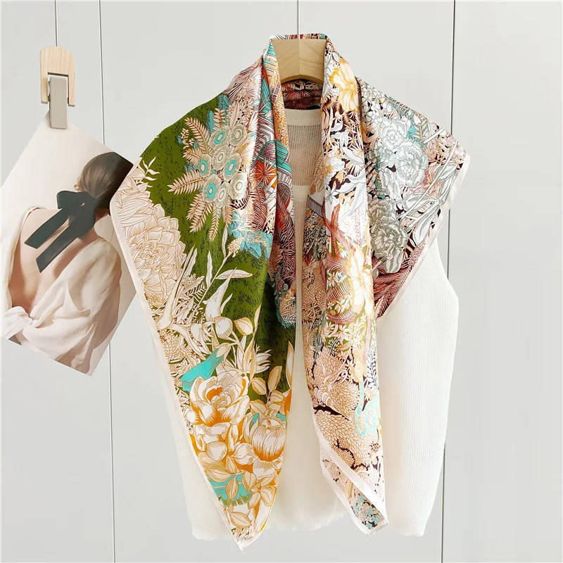 

Mulberry Scarf 90CM Women Square Bandana Luxury Designer Neck Scarves Foulards Femme Headbands 90cm Women Neck Head Shawls