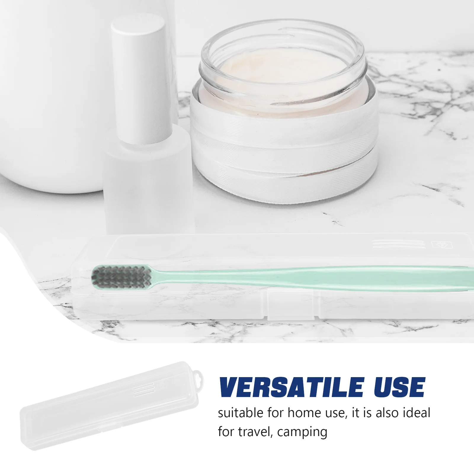 2 قطعة حاوية فرشاة الأسنان للسفر مع مشبك إغلاق مجموعة الأسنان المحمولة لرحلات العمل في الهواء الطلق صندوق معجون الأسنان البسيط