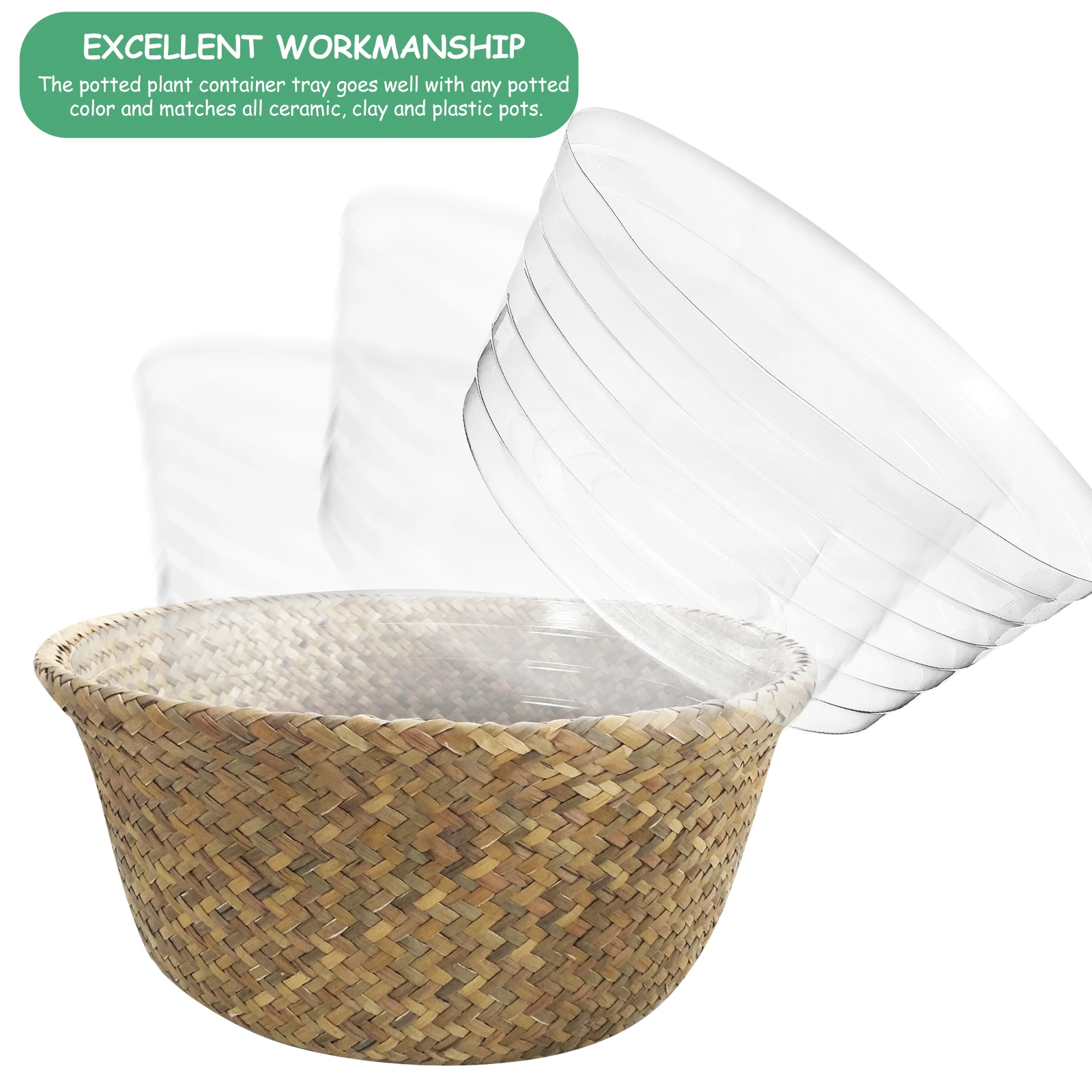 

10pcs Flowerpot Waterproof Shell Clear Planter Trays Anti-Overflow Durable Plastic Flower Basket Liners For Indoor Large Garden