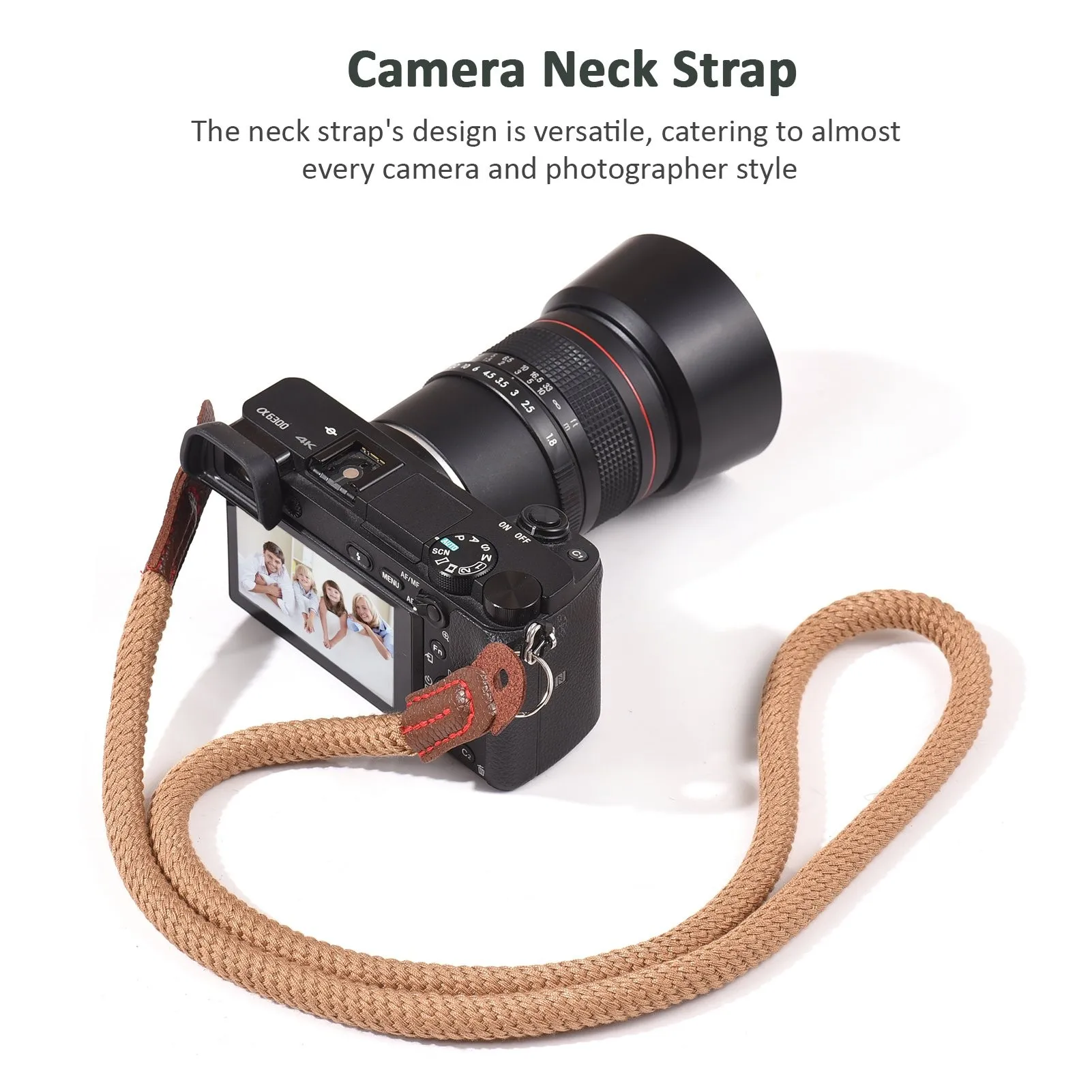 100cm Camera Strap Camera Neck Strap Vintage Shoulder Sling for SLR DSLR Digital Mirrorless Cameras