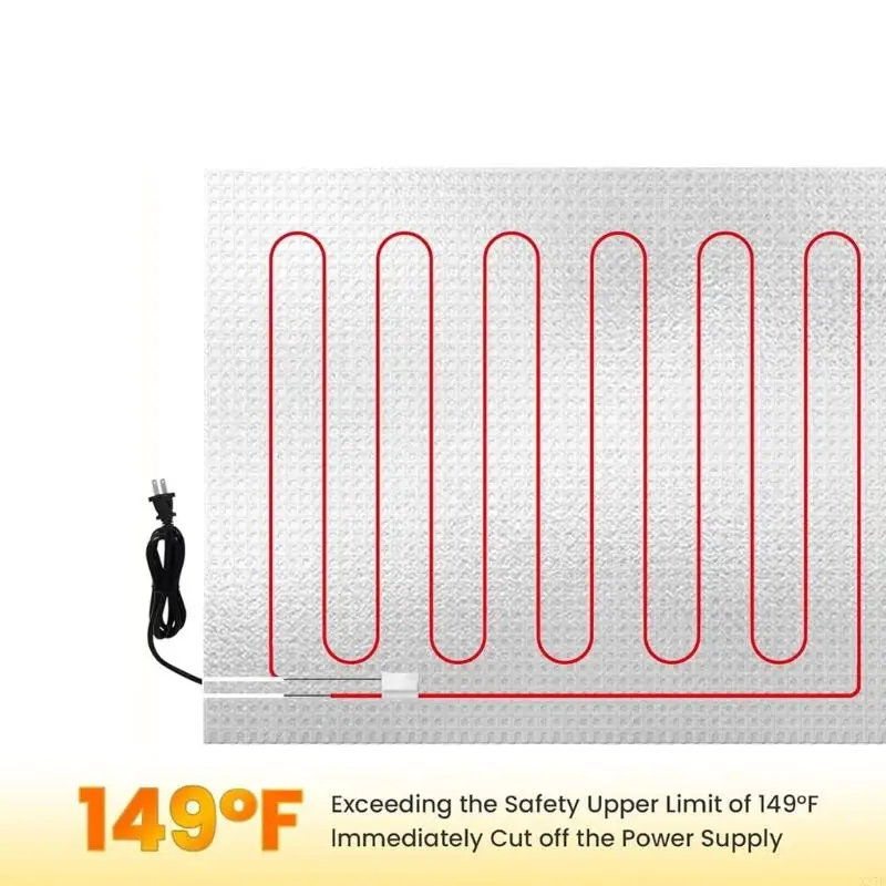 Marine and RVs Water Warming Pad, Built-In Thermostat 110V 60W Adhesive Heater Pad Prevents Freezing X37F