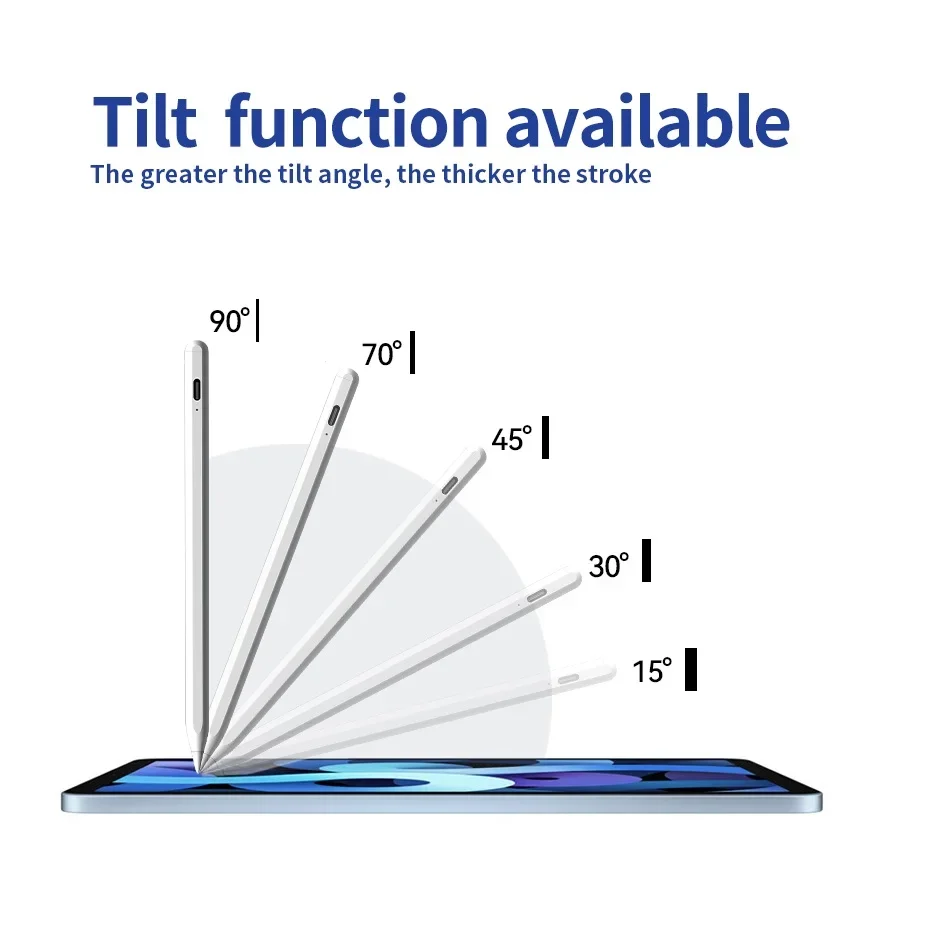 ปากกาสไตลัสบลูทูธสําหรับ Mini 5th iPad 10th Pro11 12.9 Air5 และภายหลังสําหรับ Apple Pencil2/1 พร้อม Palm Rejection Power Display