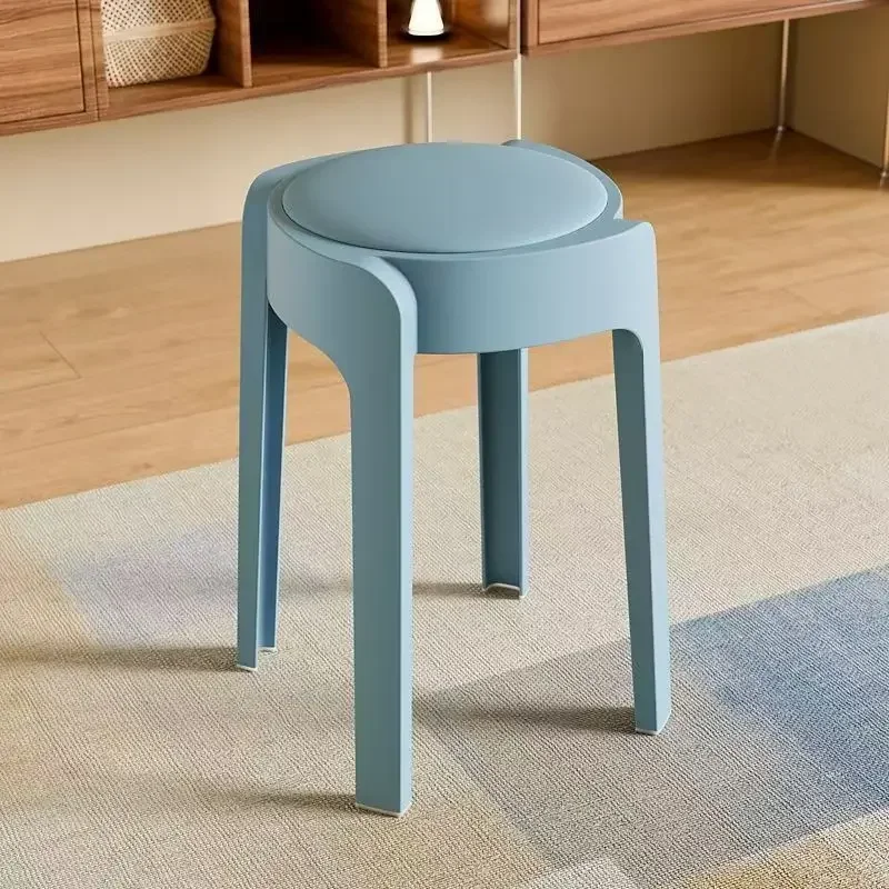 Dining Stool Can Be Stacked Soft Bag Round Stool Thickened Plastic High Bench Living Room Dining Room Simple Stool