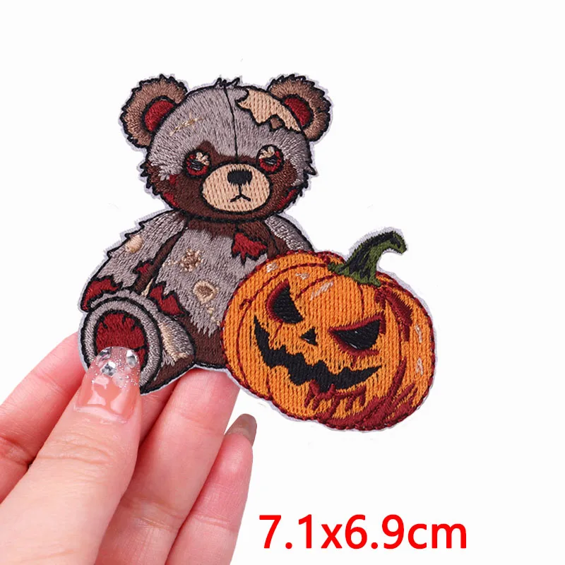 Halloween-Geister-Aufnäher zum Aufbügeln, Halloween-Aufnäher zum Aufbügeln für Kleidung, thermoadhäsive Aufnäher für Kleidung, Abzeichen zum Selbermachen – Detail 14