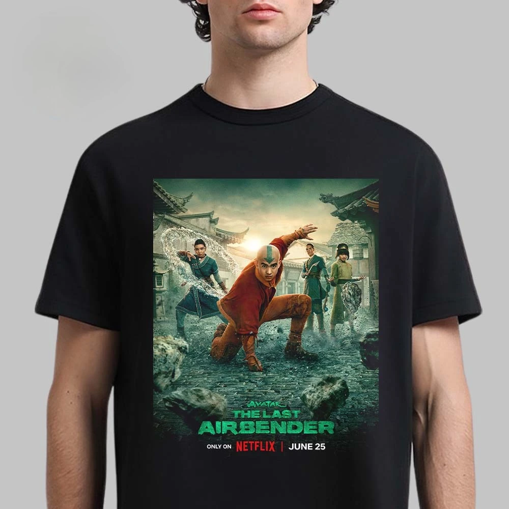 Avatar The Last Airbender Live Action Season 2 Poster T Shirt Graphic Short Sleeve Tee Unisex Fantasy Series Fan Casual Tops