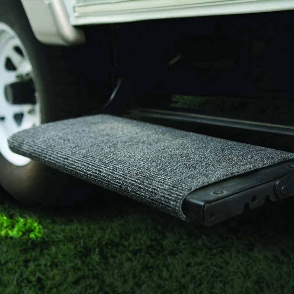 3 Pack RV Step Cover 23.6Inch Wide Camper Radius Step Cover RV Step Rug for Electrical & Manual RV Trailer Camper Stairs