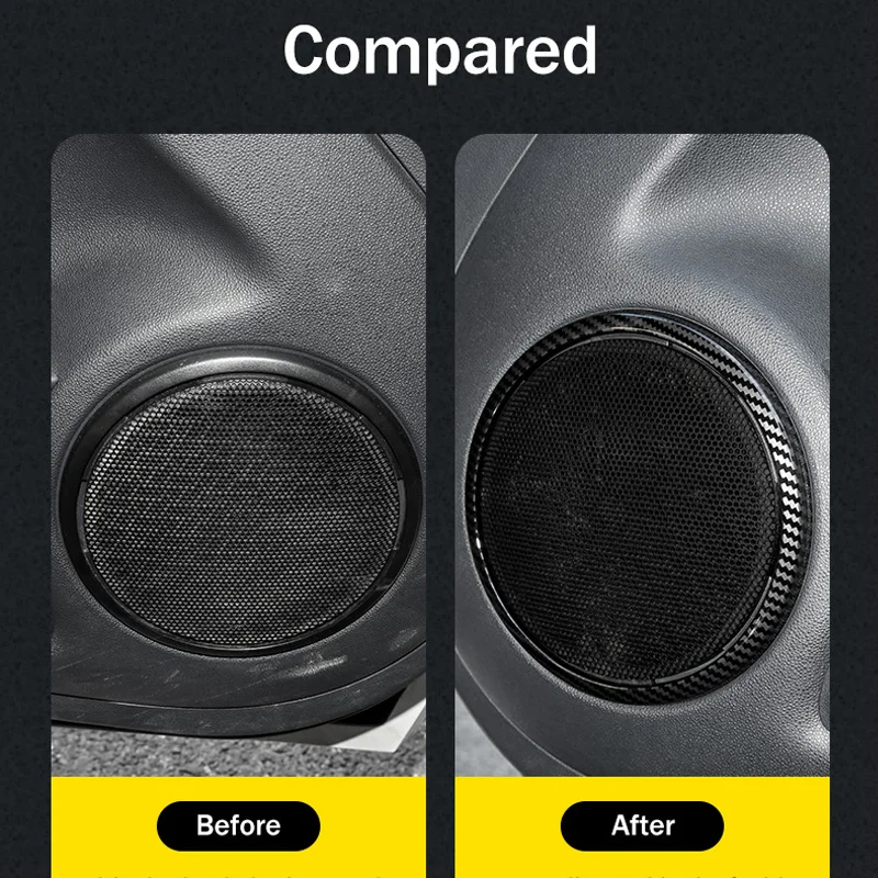

2pcs Door Speaker Ring Cover Trim Sticker Decoration Interior Car Accessories For Smart Fortwo 451 2014 2013 2012 2011 2010 2009