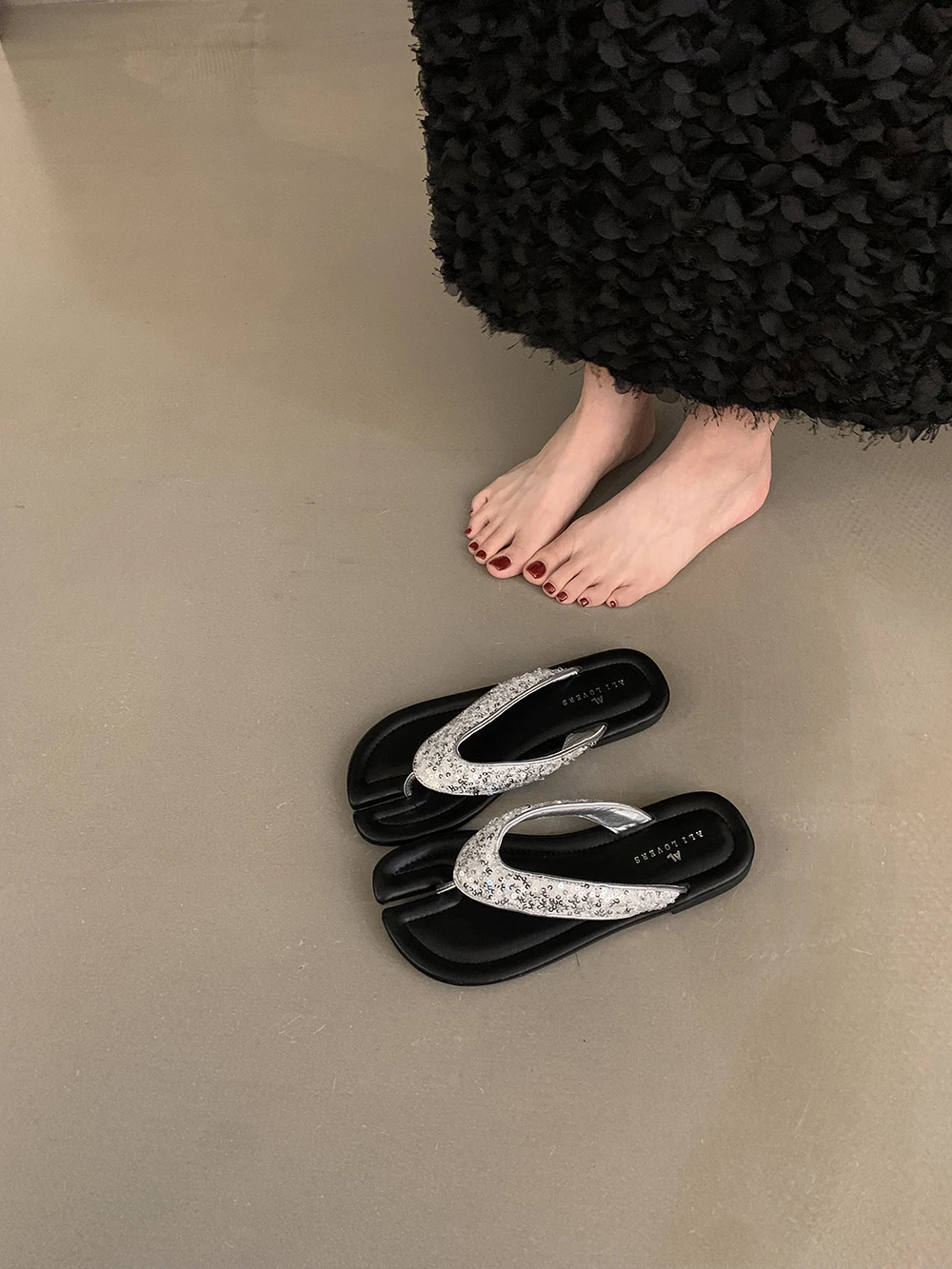 Chaussures basses Rome PU Hoof Heels, Chaussures en caoutchouc, Tissu Rome