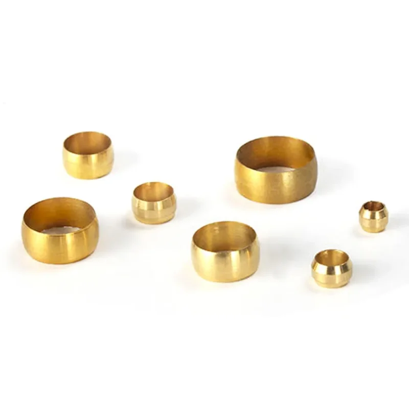 10Pcs Brass Double taper ferrule 4 6 8 10 12 14mm OD Compression Sleeve seal ring fittings Tube centralized lubrication system